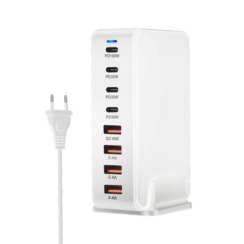 240W Desktop GaN-oplader med 8-ports USB Type C PD Charge Hurtigopladning til multi-enheds opladning