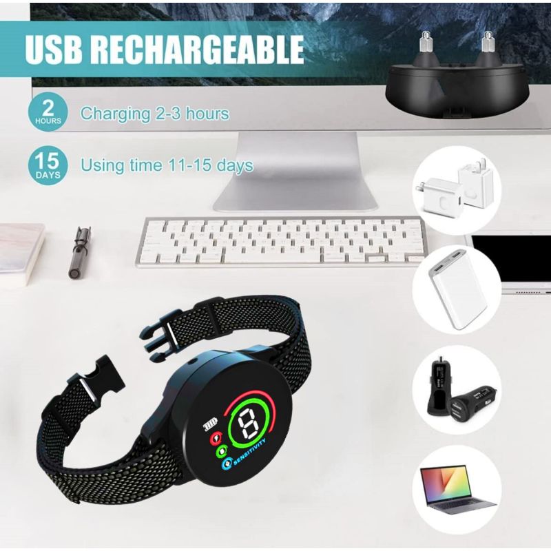 Color Screen Stopper Trainer Hundetræningsapparat med Gøen Genkendelseschip og Smart Strømstyring