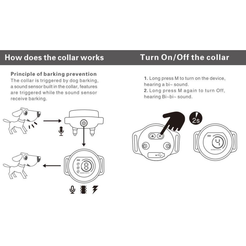Color Screen Stopper Trainer Hundetræningsapparat med Gøen Genkendelseschip og Smart Strømstyring