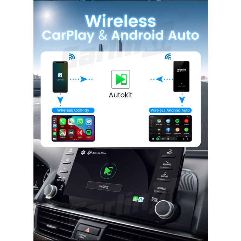 CarlinKit CarPlay Ai Box QCM6125 Android 13 Mini Wireless CarPlay til Infotainment og Streaming i Bilskærm