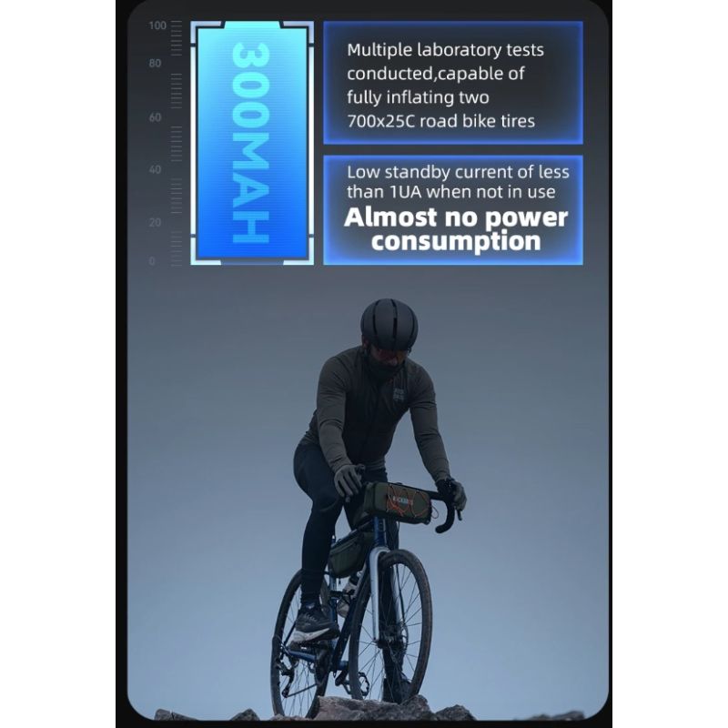 ROCKBROS bærbar mini elektrisk luftpumpe 100PSI letvægtspumpe til cykel bil motorcykel cykeltilbehør