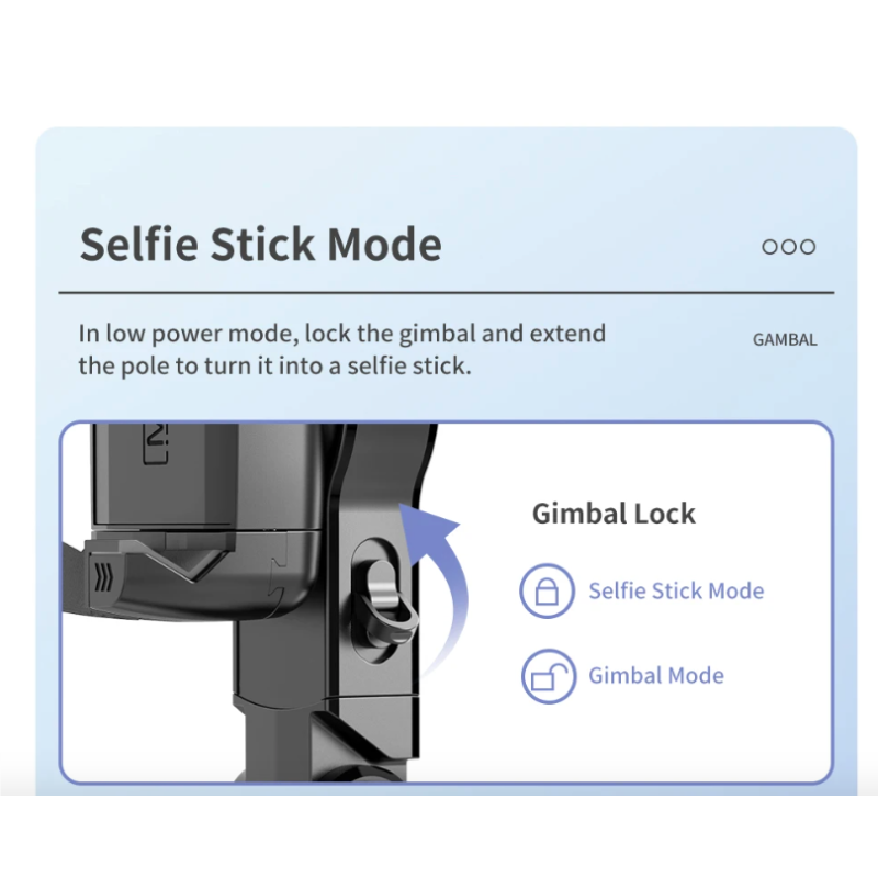 Oplev Q18 Selfie Stick 360 graders rotation med smart tracking innovativt design og stativ til smartphones