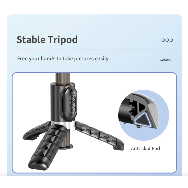 Oplev Q18 Selfie Stick 360 graders rotation med smart tracking innovativt design og stativ til smartphones