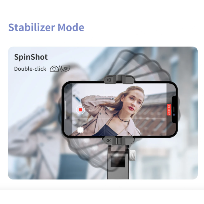 Oplev Q18 Selfie Stick 360 graders rotation med smart tracking innovativt design og stativ til smartphones