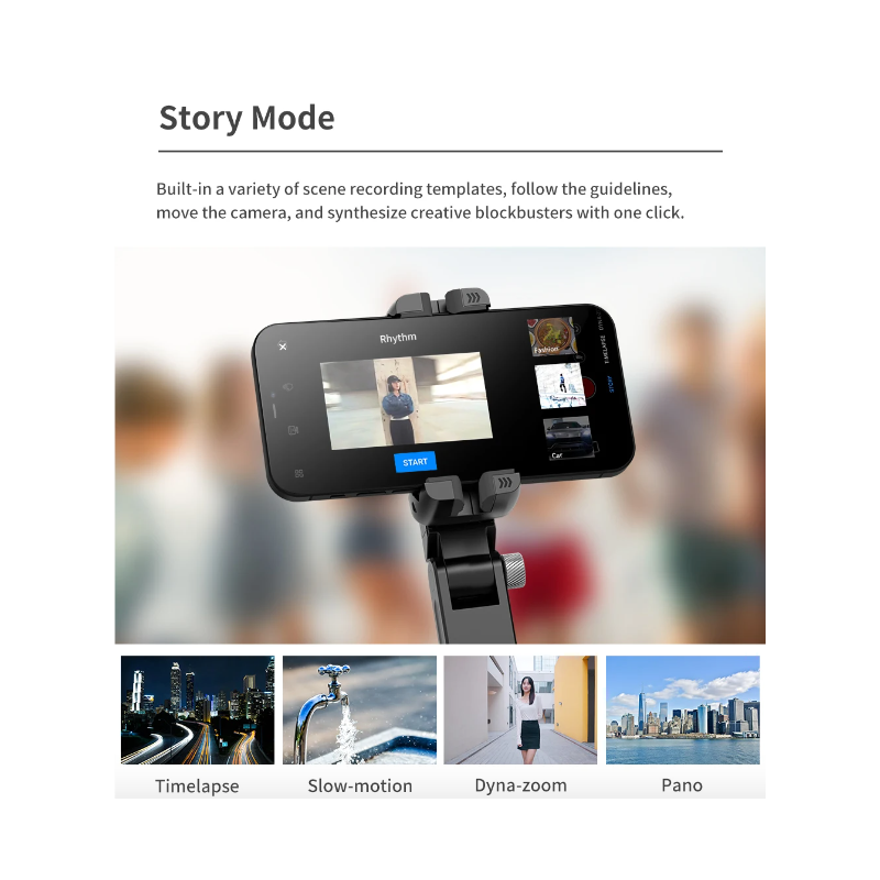 Oplev Q18 Selfie Stick 360 graders rotation med smart tracking innovativt design og stativ til smartphones