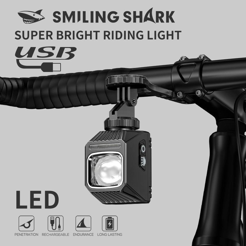 SMILING SHARK EVO1700 Cykellygte USB-C Genopladelige LED Forlygter Flere Lysindstillinger Vandtæt Cykelsikkerhed