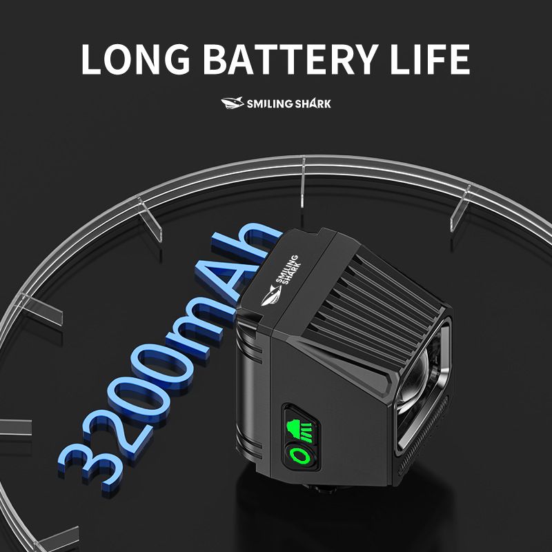 SMILING SHARK EVO1700 Cykellygte USB-C Genopladelige LED Forlygter Flere Lysindstillinger Vandtæt Cykelsikkerhed