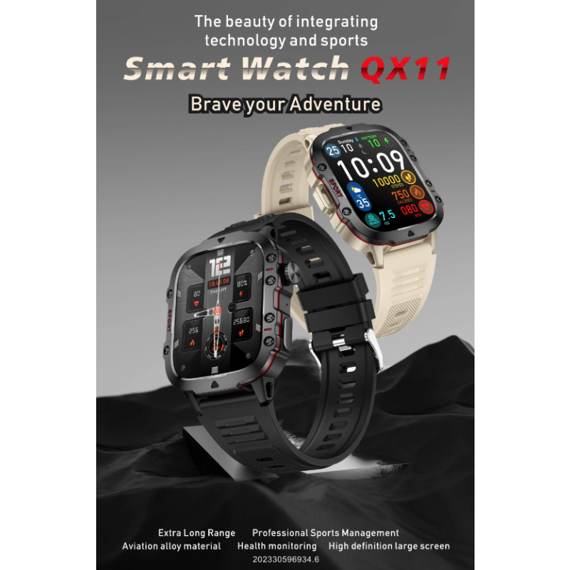 QX11 Smartwatch Herre | IP68 | Bluetooth Opkaldsur | Udendørs Sport Fitness Tracker