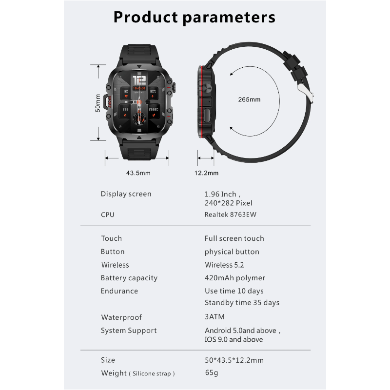 QX11 Smartwatch Herre | IP68 | Bluetooth Opkaldsur | Udendørs Sport Fitness Tracker