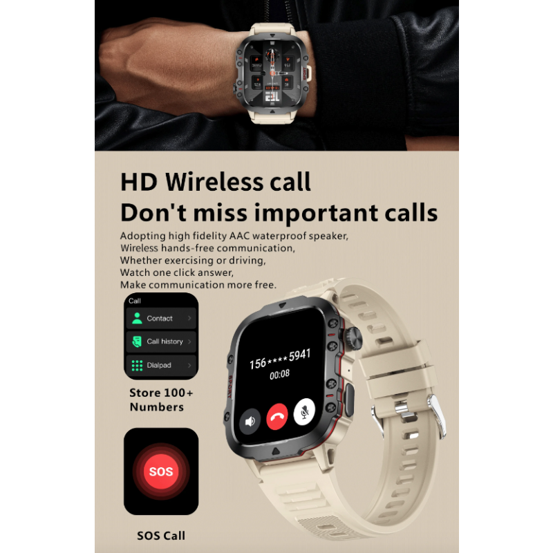 QX11 Smartwatch Herre | IP68 | Bluetooth Opkaldsur | Udendørs Sport Fitness Tracker