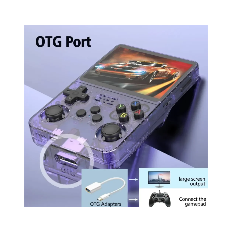 R36S Retro Håndholdt Videospilkonsol med 3,5-tommer IPS Skærm Bærbar Gaming med 10.000 Spil Linux System