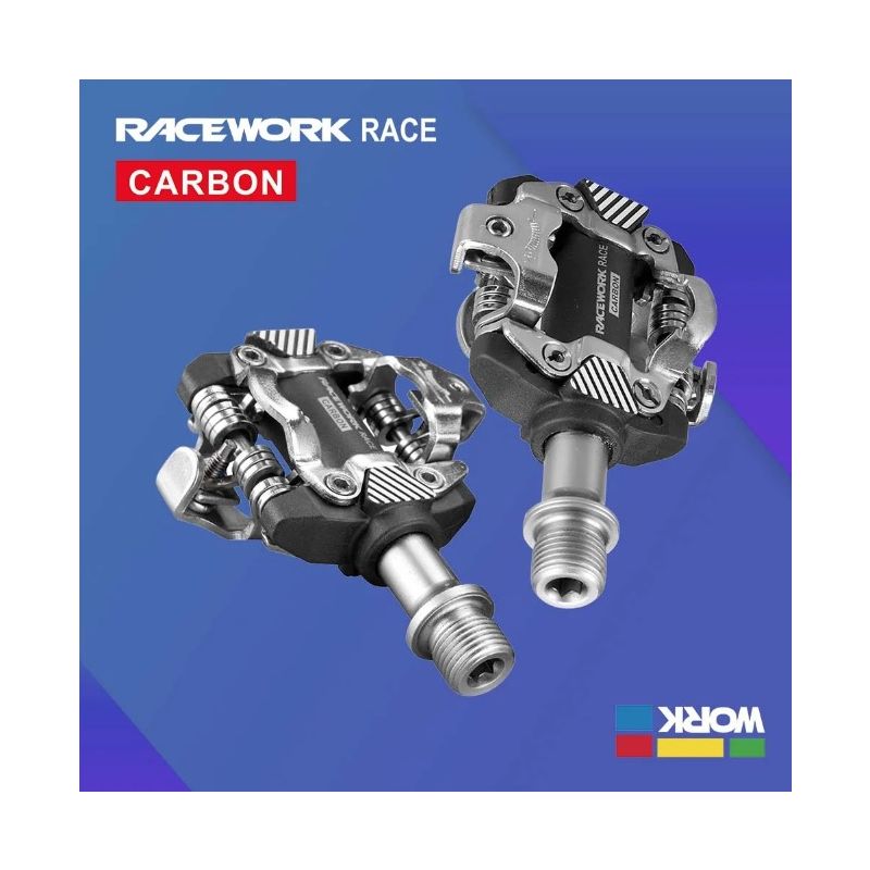 RACEWORK Letvægts MTB-pedal Selvlåsende SPD-pedaler Holdbar Kromstål Ideel til Mountainbike Terrænkørsel