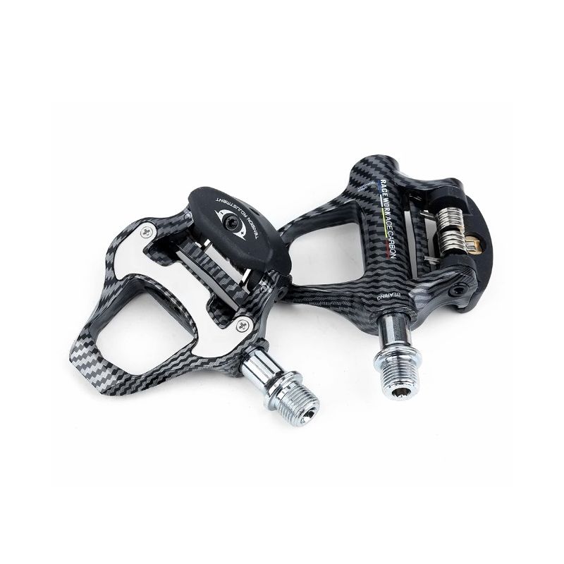 RACEWORK Vejcykelpedal Ultra Let Kulstofmønster med Selvlåsende Design Perfekte Professionelle Cykelsport