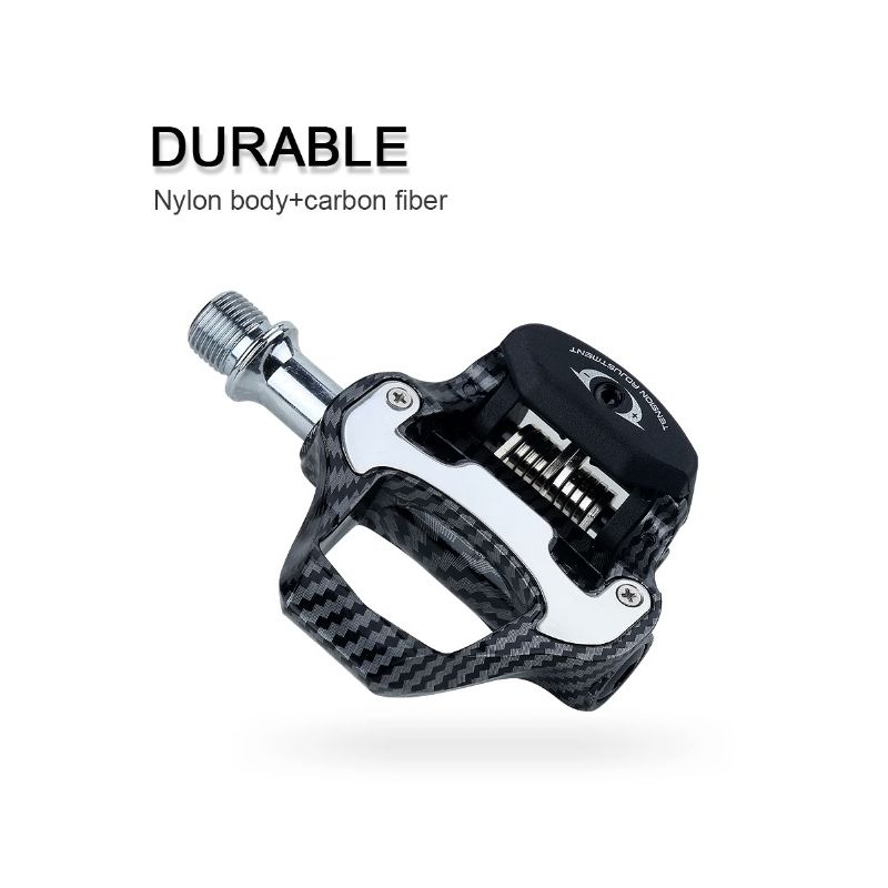 RACEWORK Vejcykelpedal Ultra Let Kulstofmønster med Selvlåsende Design Perfekte Professionelle Cykelsport