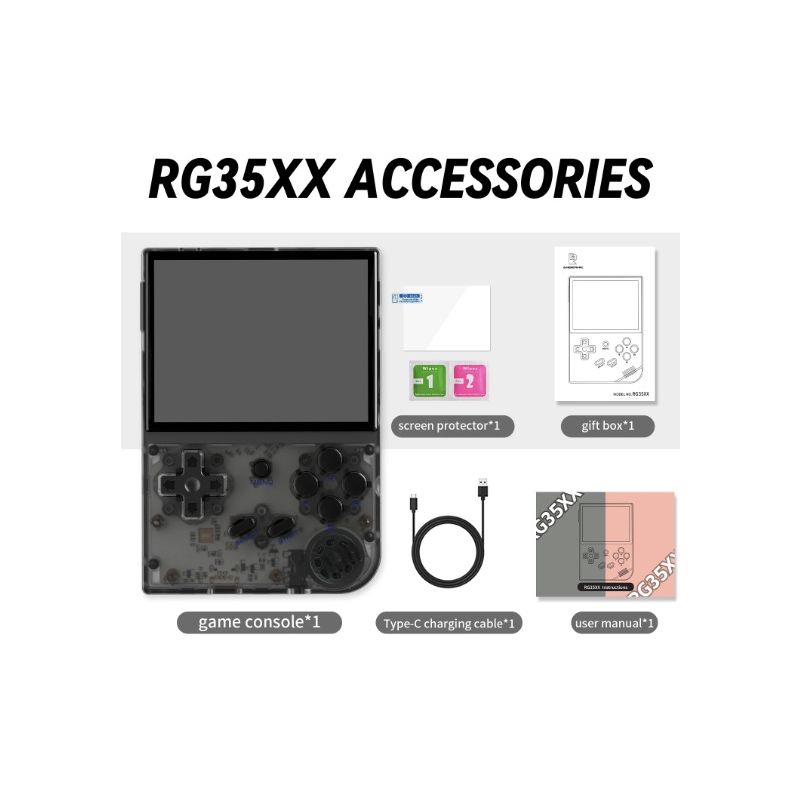 ANBERNIC RG35XX Retro håndholdt spillekonsol 3,5-tommer IPS skærm stilfuldt design PSP understøttelse grå