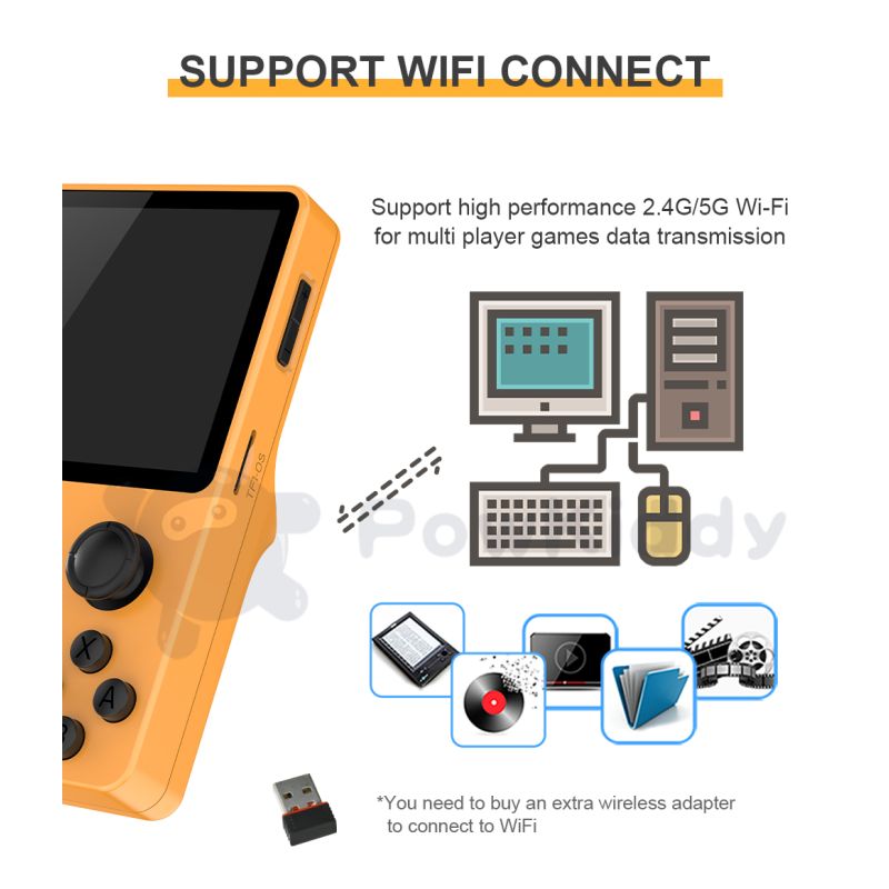 POWKIDDY RGB20S håndholdt spilkonsol med 3,5 tommer 4:3 IPS HD-skærm retro gaming perfekt gave til børn