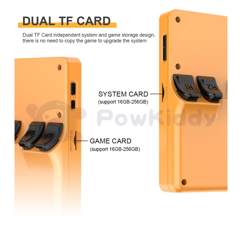 POWKIDDY RGB20S håndholdt spilkonsol med 3,5 tommer 4:3 IPS HD-skærm retro gaming perfekt gave til børn