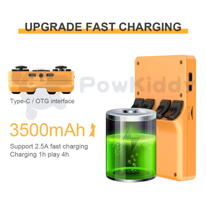 POWKIDDY RGB20S håndholdt spilkonsol med 3,5 tommer 4:3 IPS HD-skærm retro gaming perfekt gave til børn