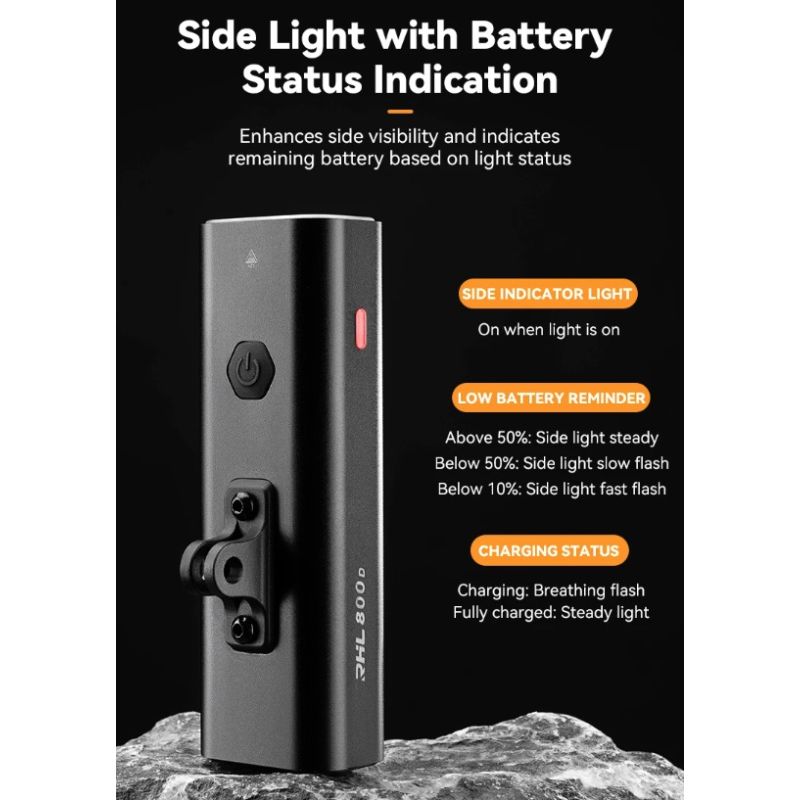 ROCKBROS RHL-1000LUMEN Cykelforlygte 1000 Lumen Type-C Genopladelig Regntæt LED Sikkerhed til Pendling MTB