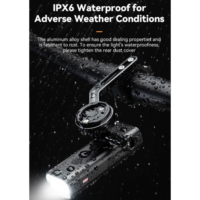 ROCKBROS RHL-1000LUMEN Cykelforlygte 1000 Lumen Type-C Genopladelig Regntæt LED Sikkerhed til Pendling MTB