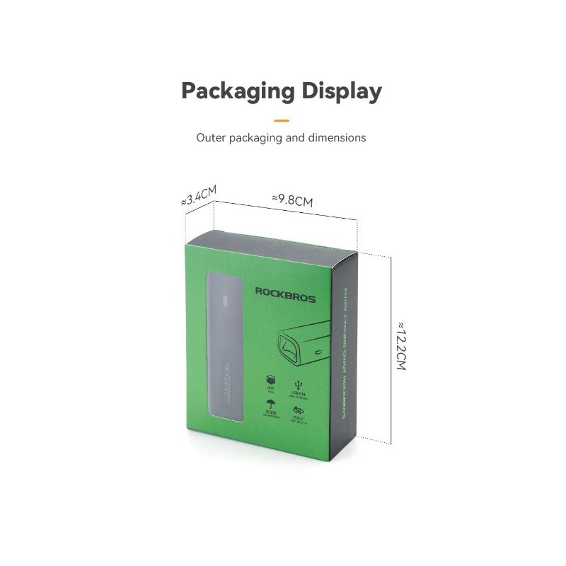 ROCKBROS RHL-1000LUMEN Cykelforlygte 1000 Lumen Type-C Genopladelig Regntæt LED Sikkerhed til Pendling MTB