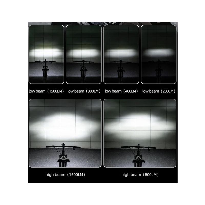 ROCKBROS RHL3000 cykellygte 3000 lumen genopladelig 10000mAh vandtæt MTB forlygte med høj lysstyrkejustering