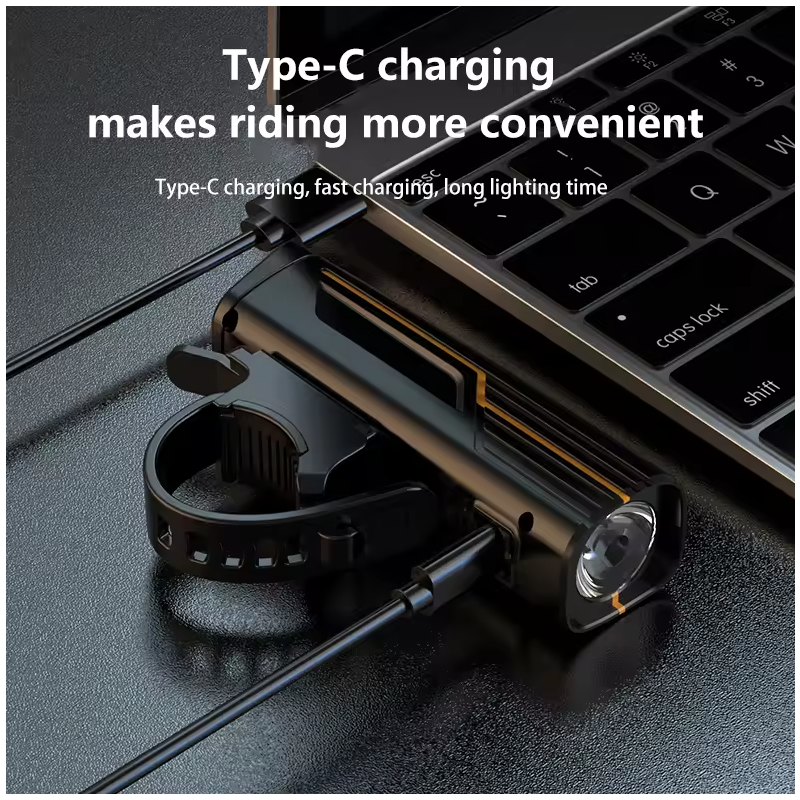 B9 Forlygte til MTB & Racercykel: Robust Cykelforlygte med USB-C Opladning til Din Tur