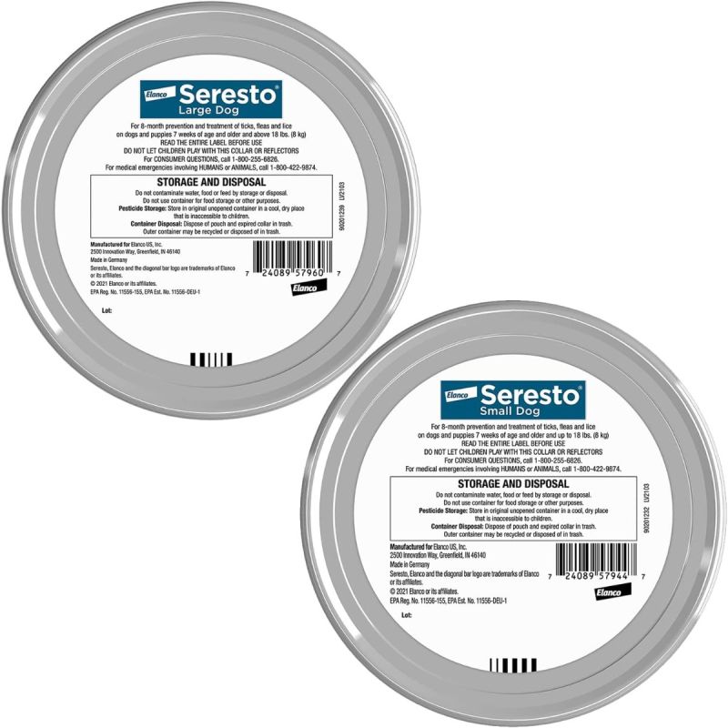 Seresto Large Dog Vet-anbefalet Loppe- og flåtbehandling og forebyggelseshalsbånd 8 måneders beskyttelse