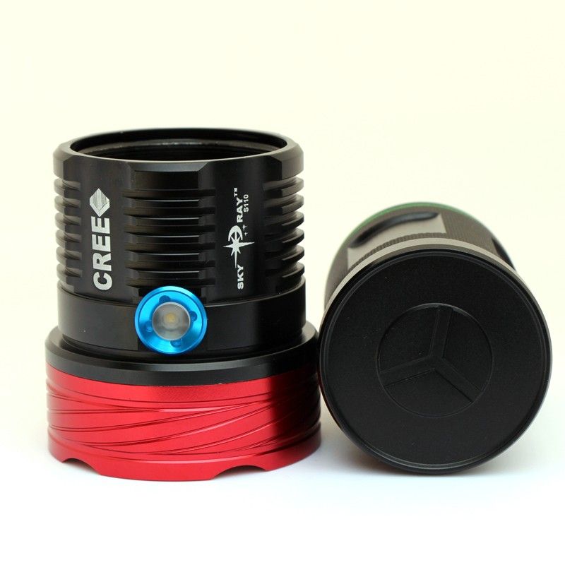 Sky Ray S110 LED lommelygte 10000 lumen til eventyrere udendørs camping holdbar 6061T aluminium pålidelig