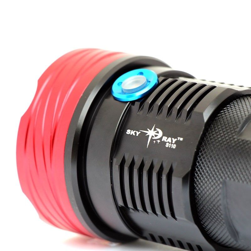 Sky Ray S110 LED lommelygte 10000 lumen til eventyrere udendørs camping holdbar 6061T aluminium pålidelig