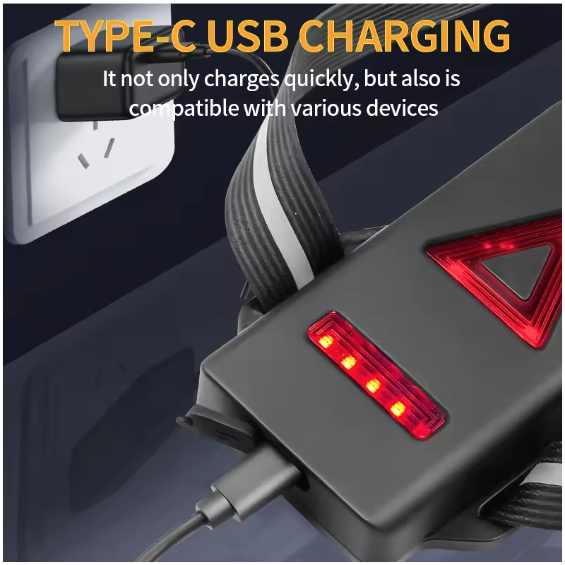 Natteløb LED brystlys | Justerbar strålevinkel & bag advarselslys | Ultralys sikkerhedslampe