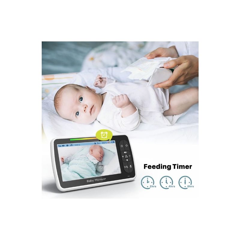 SM650 5 tommer video babyalarm HD 720P kamera med tovejskommunikation og lang batterilevetid babymonitor