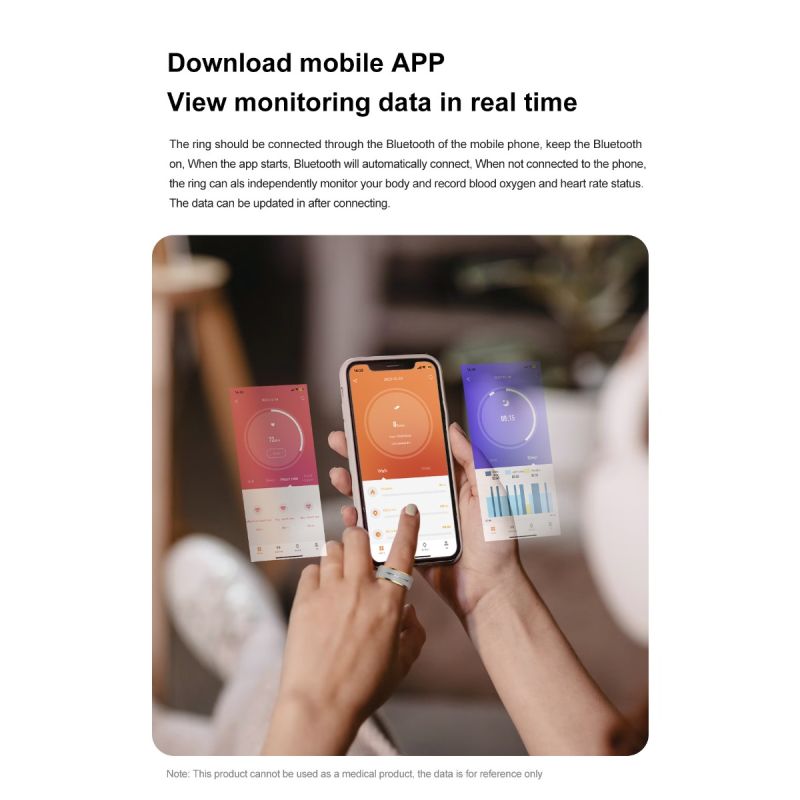 Multifunktionel Smart Ring stilfuldt tilbehør sundhedskammerat sundhedsovervågning med puls og søvnanalyse