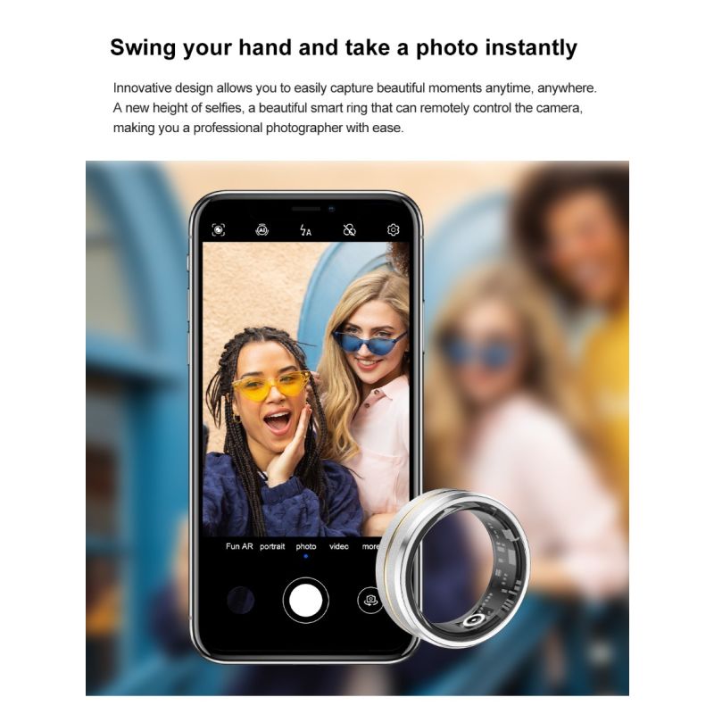 Multifunktionel Smart Ring stilfuldt tilbehør sundhedskammerat sundhedsovervågning med puls og søvnanalyse
