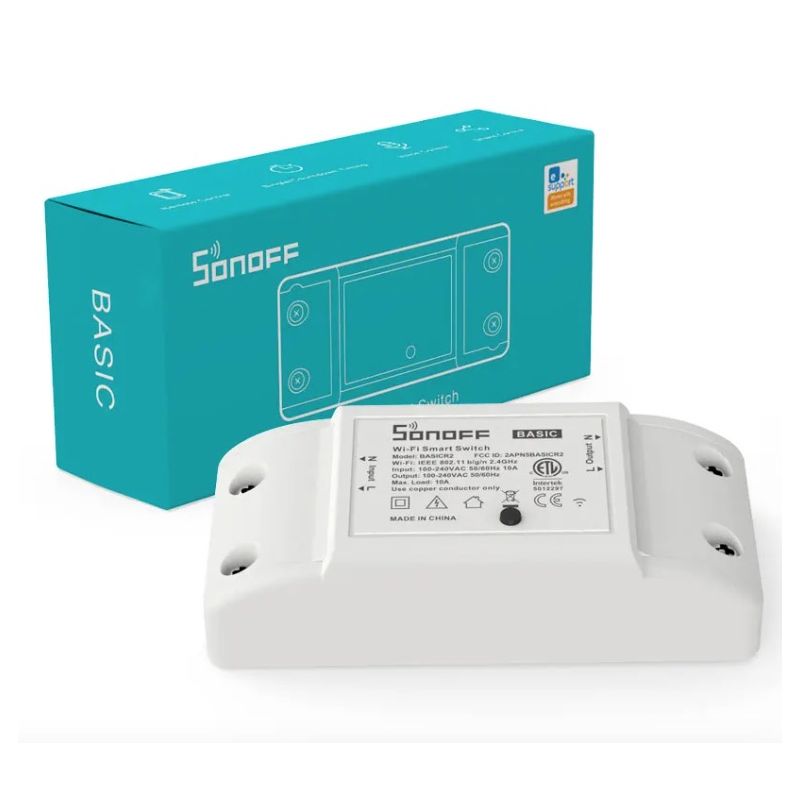 SONOFF Basic R2 Wifi Switch Modul Smart Lyskontakt med Alexa eWeLink App Gør-det-selv Hjemautomatisering