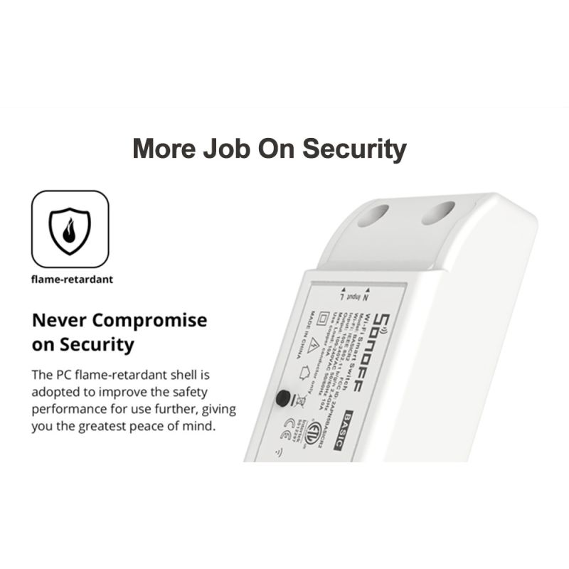 SONOFF Basic R2 Wifi Switch Modul Smart Lyskontakt med Alexa eWeLink App Gør-det-selv Hjemautomatisering