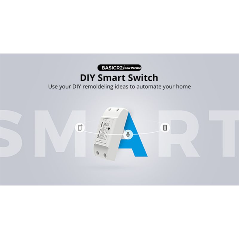 SONOFF Basic R2 Wifi Switch Modul Smart Lyskontakt med Alexa eWeLink App Gør-det-selv Hjemautomatisering