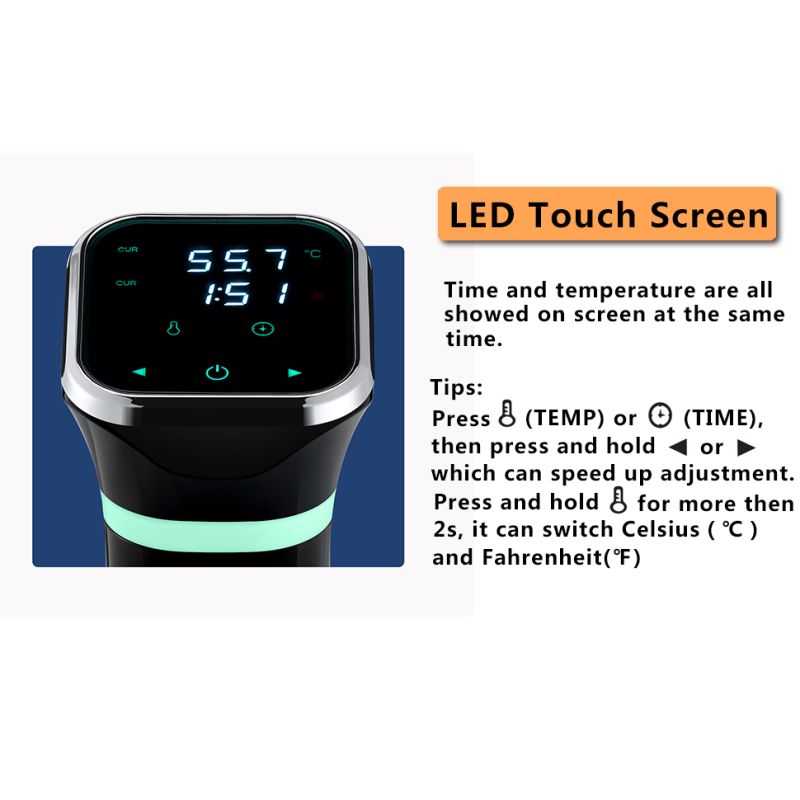 Sous Vide maskine Præcisionskomfur Til Perfekte Gourmetmåltider Præcis Temperaturkontrol Hjemmekokke & Pro