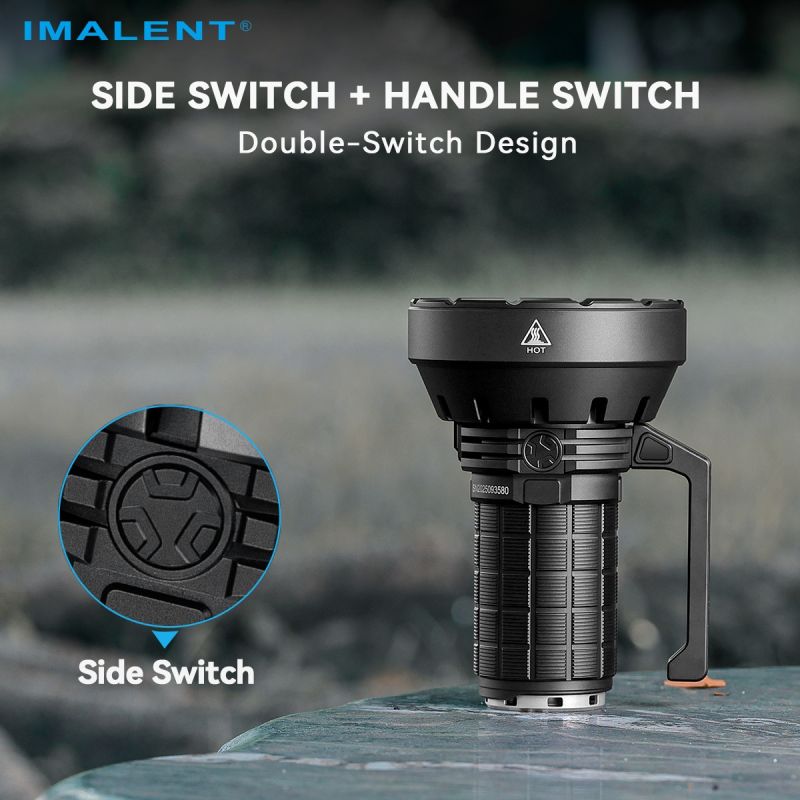 IMALENT SR16: Superlys Lommelygte med 55000 Lumen! 1715m Lang Rækkevidde, Genopladelig LED.