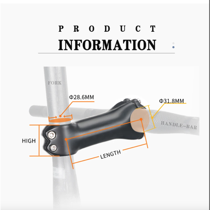 TOSEEK MTB cykelstyrspindel 28.6mm letvægts aluminium carbon justerbar vinkel til cykelentusiaster i mat sort