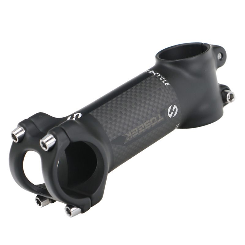 TOSEEK MTB cykelstyrspindel 28.6mm letvægts aluminium carbon justerbar vinkel til cykelentusiaster i mat sort