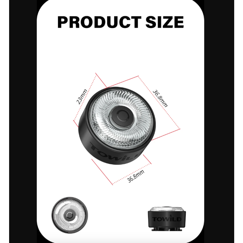 TOWILD TL03Pro cykelbaglygte med smart bremsesensor genopladelig LED cykel lys for øget synlighed