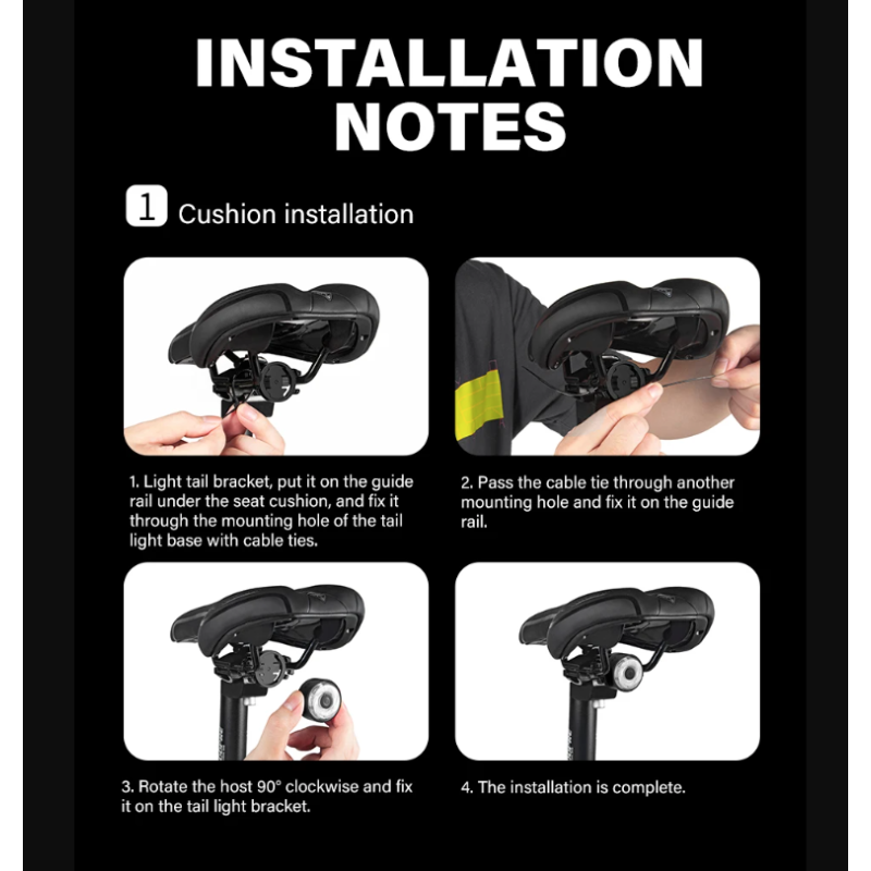 TOWILD TL03Pro cykelbaglygte med smart bremsesensor genopladelig LED cykel lys for øget synlighed