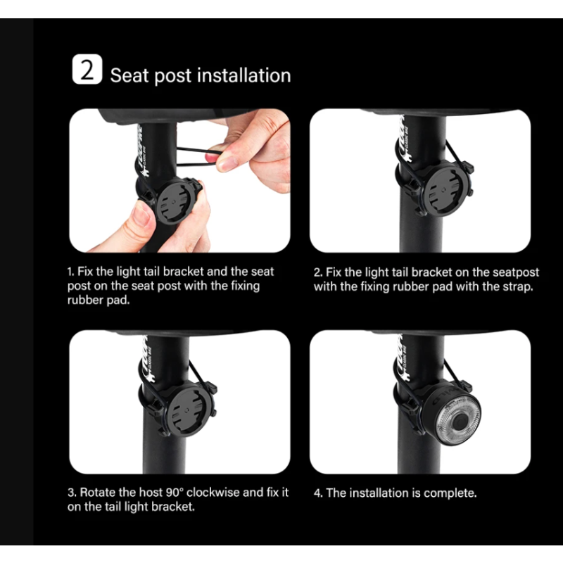 TOWILD TL03Pro cykelbaglygte med smart bremsesensor genopladelig LED cykel lys for øget synlighed