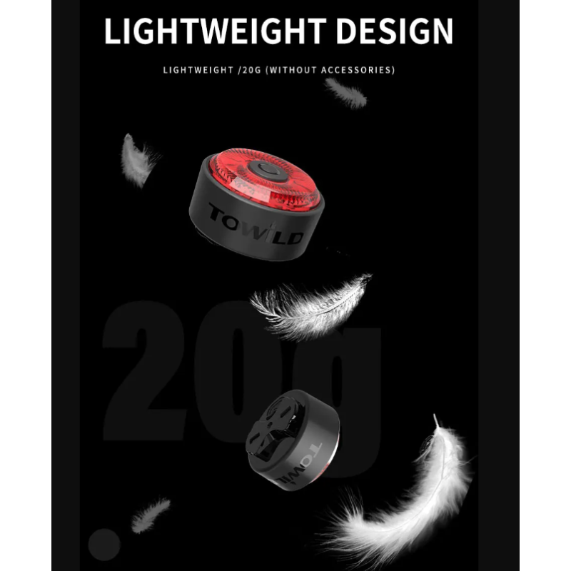 TOWILD TL03 LED Cykellygte med Smart Auto Bremse Sensor Cykellygte for Cykelsikkerhed og Synlighed