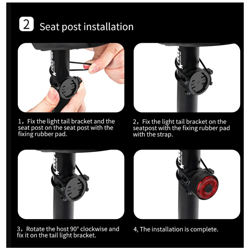 TOWILD TL03 LED Cykellygte med Smart Auto Bremse Sensor Cykellygte for Cykelsikkerhed og Synlighed