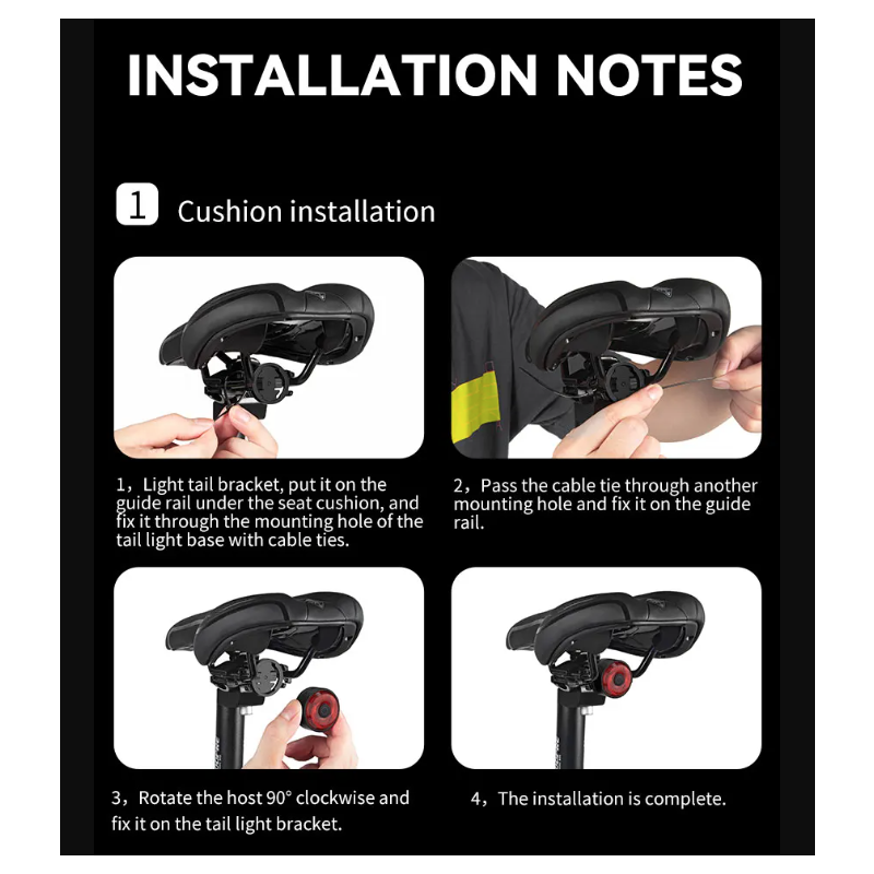 TOWILD TL03 LED Cykellygte med Smart Auto Bremse Sensor Cykellygte for Cykelsikkerhed og Synlighed