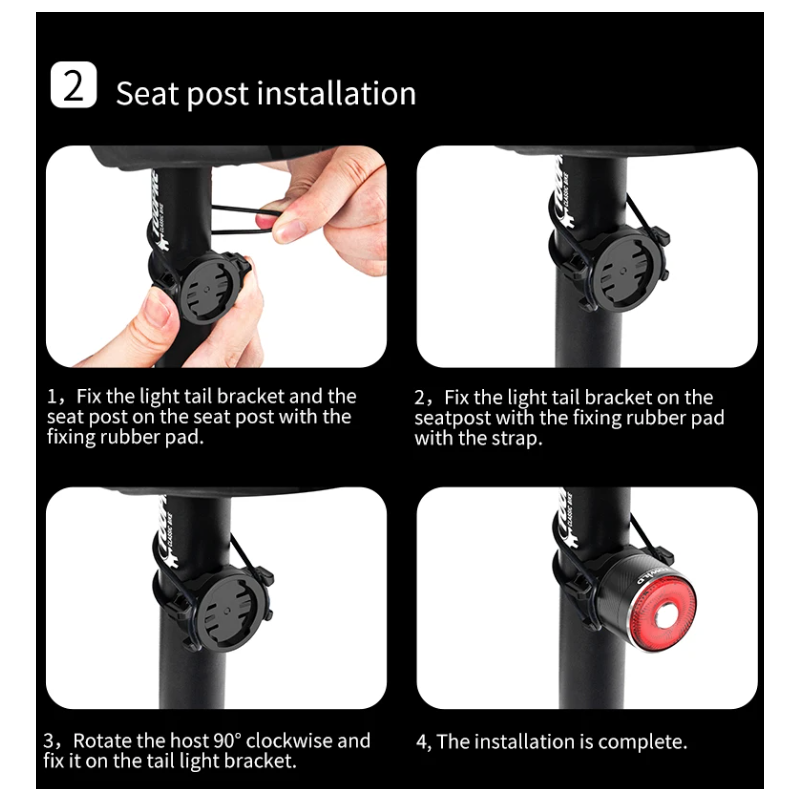TOWILD TL05 cykellys IPX6 vandtæt baglygte med smart autobremseføling USB-opladning holdbar batterilevetid 100 timer