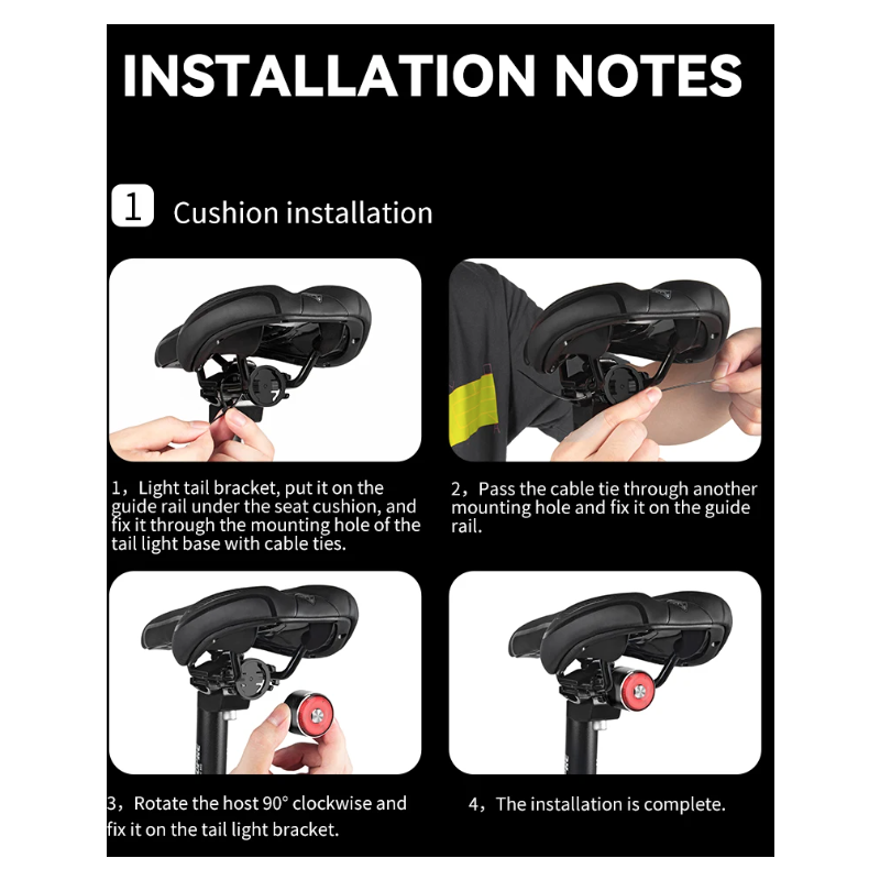 TOWILD TL05 cykellys IPX6 vandtæt baglygte med smart autobremseføling USB-opladning holdbar batterilevetid 100 timer