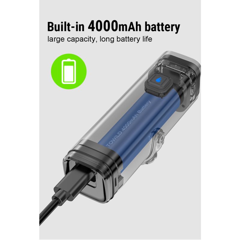 TOWILD CL1200 cykelforlygte 1200LM med USB genopladelig 21700 4000mAh batteri LED lys til pendling og natcykling